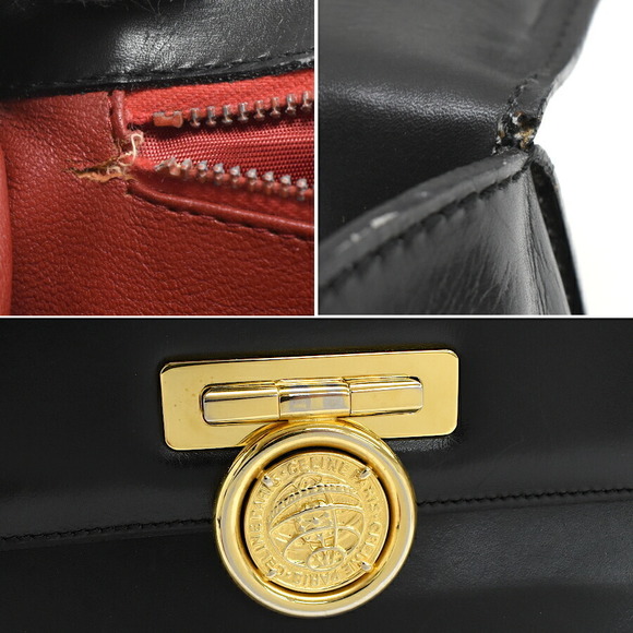 Celine Leather Top Handle Handbag Black - Picture 9 of 9